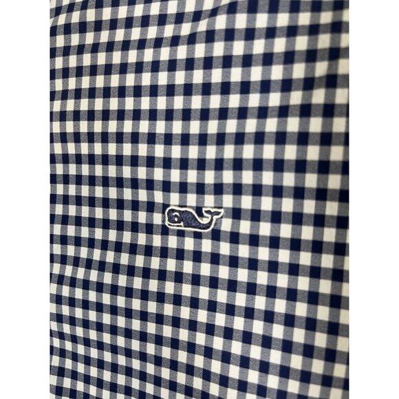 Vineyard Vines Shirt Kid M Blue Preppy Plaid School Neutral Checks Wedding Retro - Picture 3 of 7